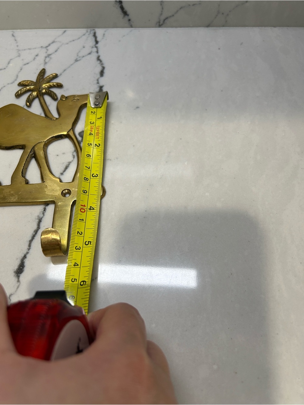 Brass Camel Wall Hook Rack - Gold Decorative Hooks - Picture 8 of 10